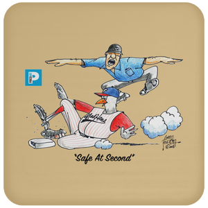 "Safe At Second" Coaster